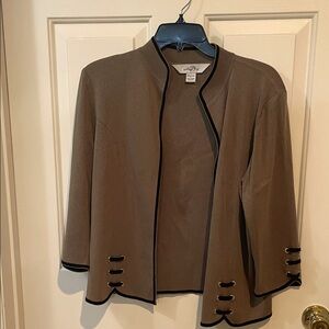 Ming Wang Taupe Jacket with Black Accents